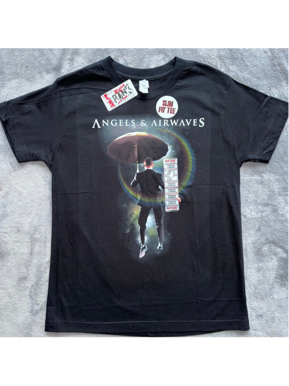 NOS Unisex Youth Large Hot Topic SS Slim Fit TShirt Angels & Airwaves Band Y2K